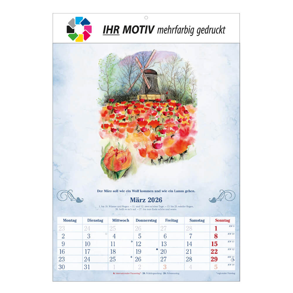 Bildkalender Der 100-Jährige Monat März