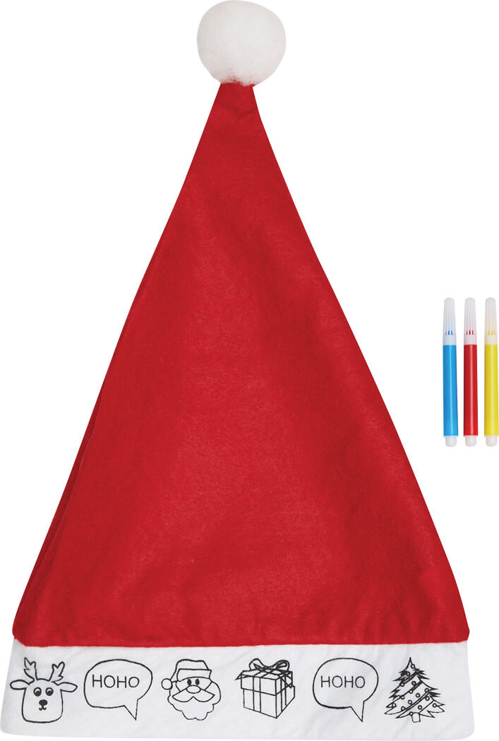 Bemalbare Filz-Weichnachtsmann-Mütze Colourful Hat 1