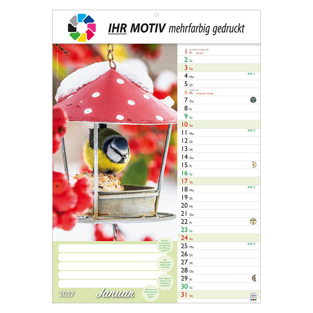 Bildkalender Günthers Gartenplaner, Ausgabe 2027 Monat Januar