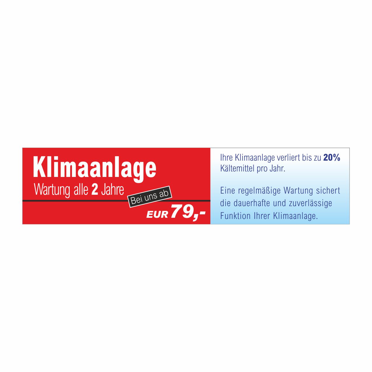 Vorschau: Werbebanner Klimaanlagen-Wartung, 300 x 70 cm