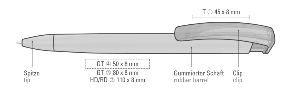 Vorschau: TRINITY K transparent GUM Druckkugelschreiber