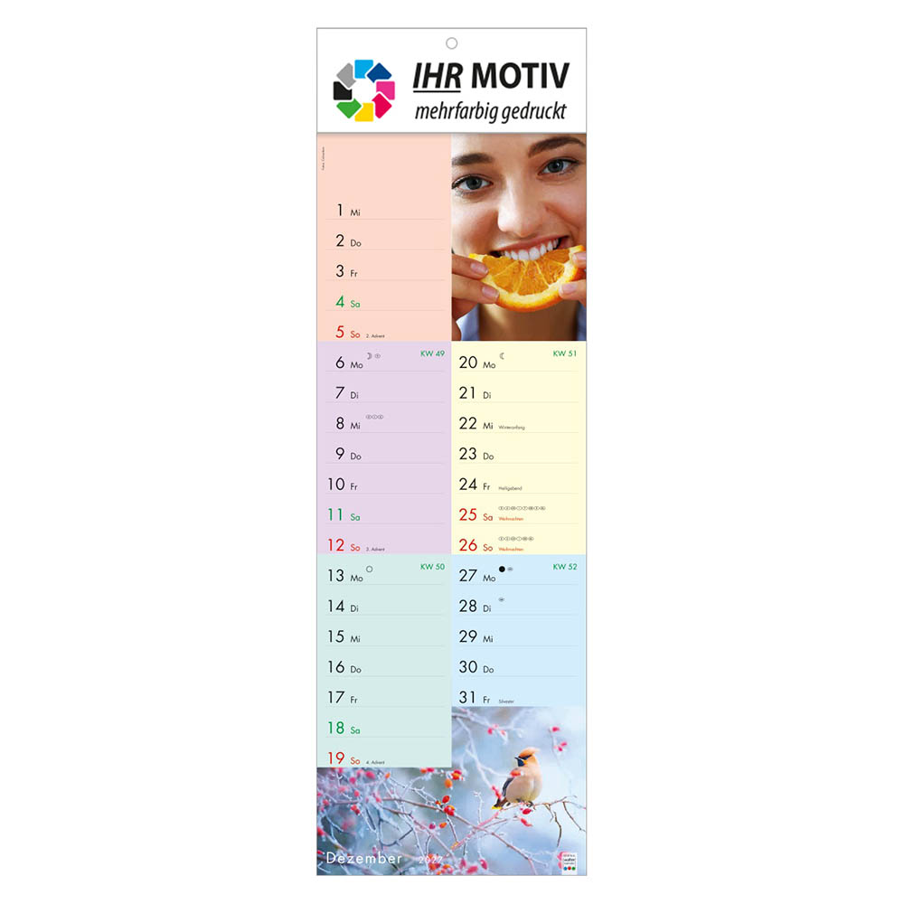 Streifenkalender fit und gesund, Ausgabe 2027 Monat Dezember