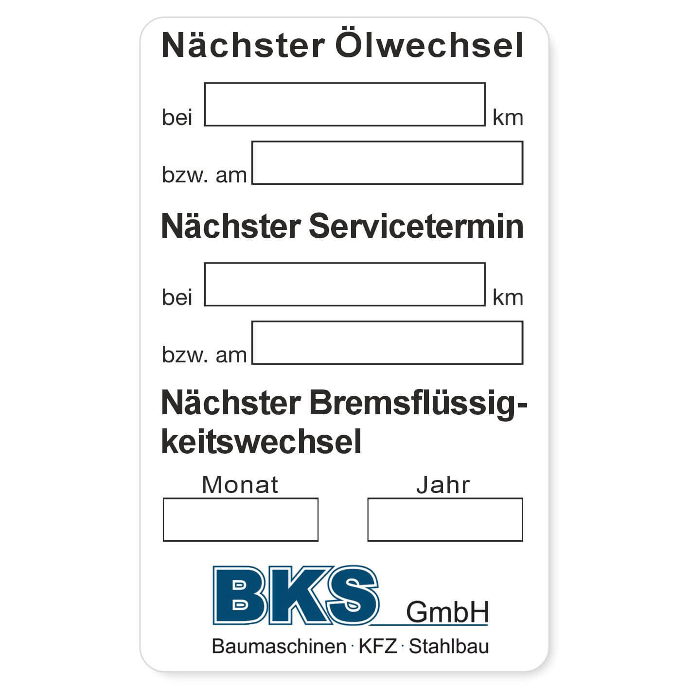 Nächster Ölwechsel, Nächster Servicetermin, Nächster Bremsflüssigkeitswechsel Beispiel 1