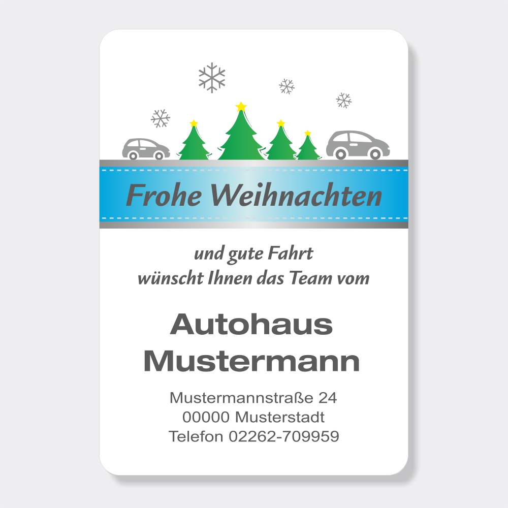 Vorschau: Weihnachts-Aufkleber aus PVC, rechteckig, Motiv 1