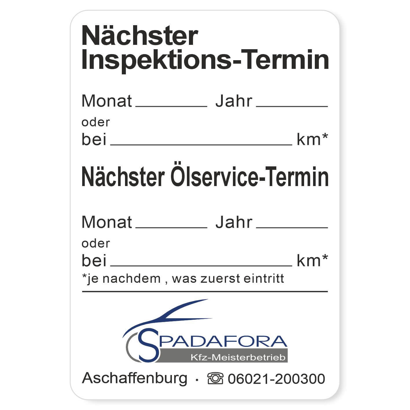 Nächster Inspektions-Termin Beispiel 3