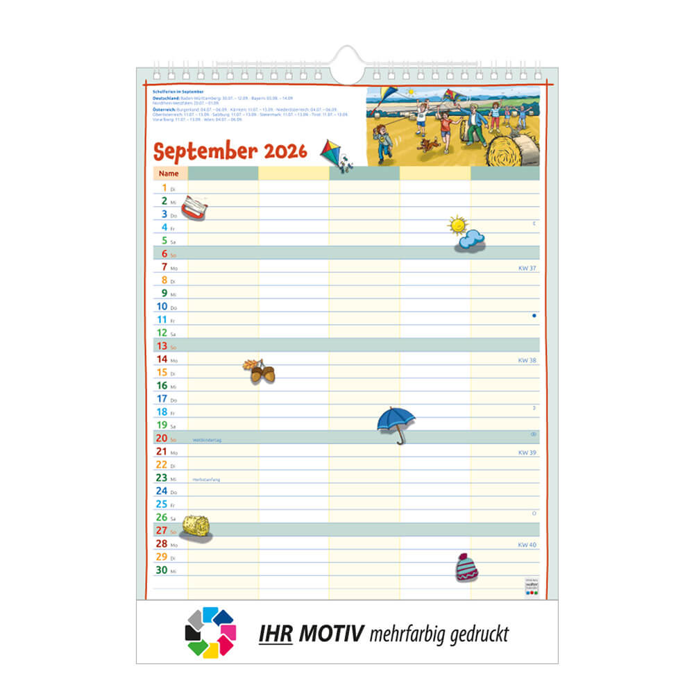 Unser Familienplaner Monat September