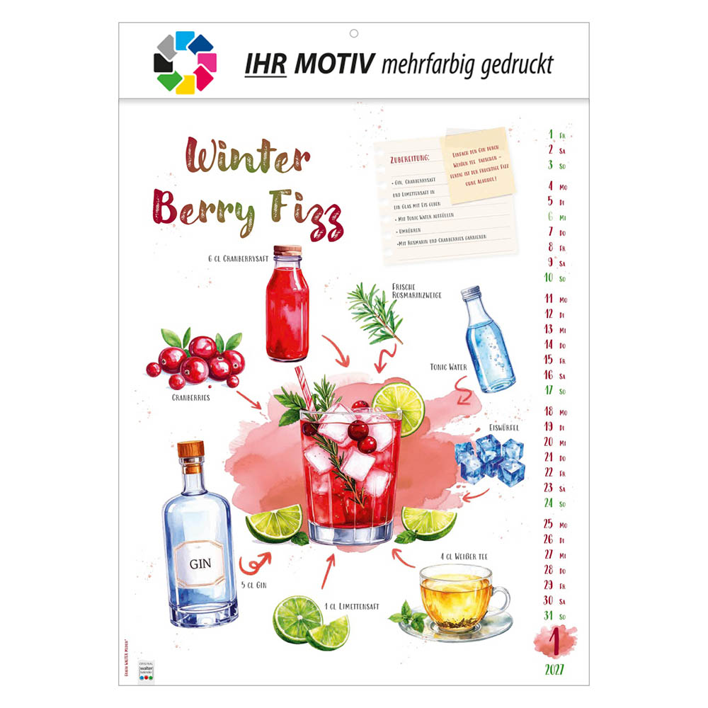 Bildkalender Mixart, Ausgabe 2027 Monat Januar