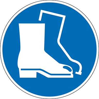 Gebotsschild Fußschutz benutzen Aluminium20 cm