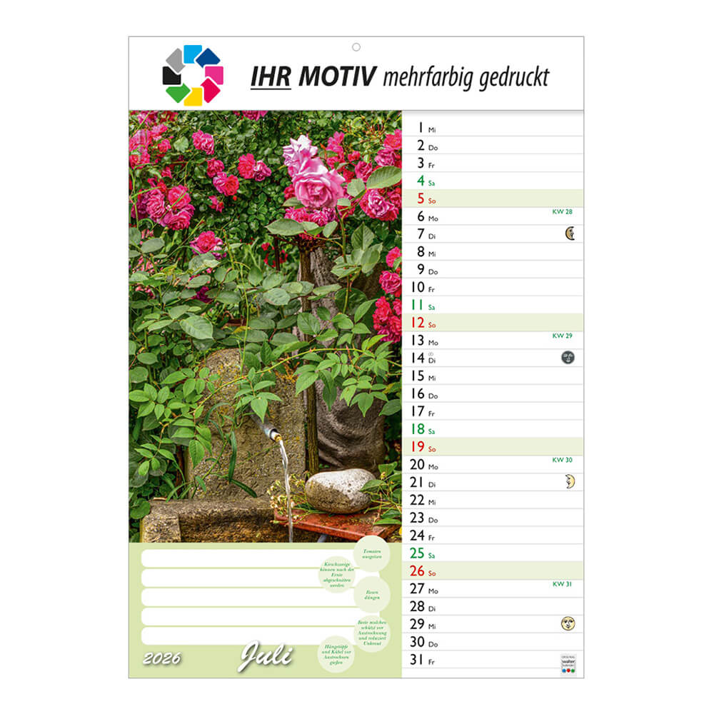 Bildkalender Günthers Gartenplaner Monat Juli