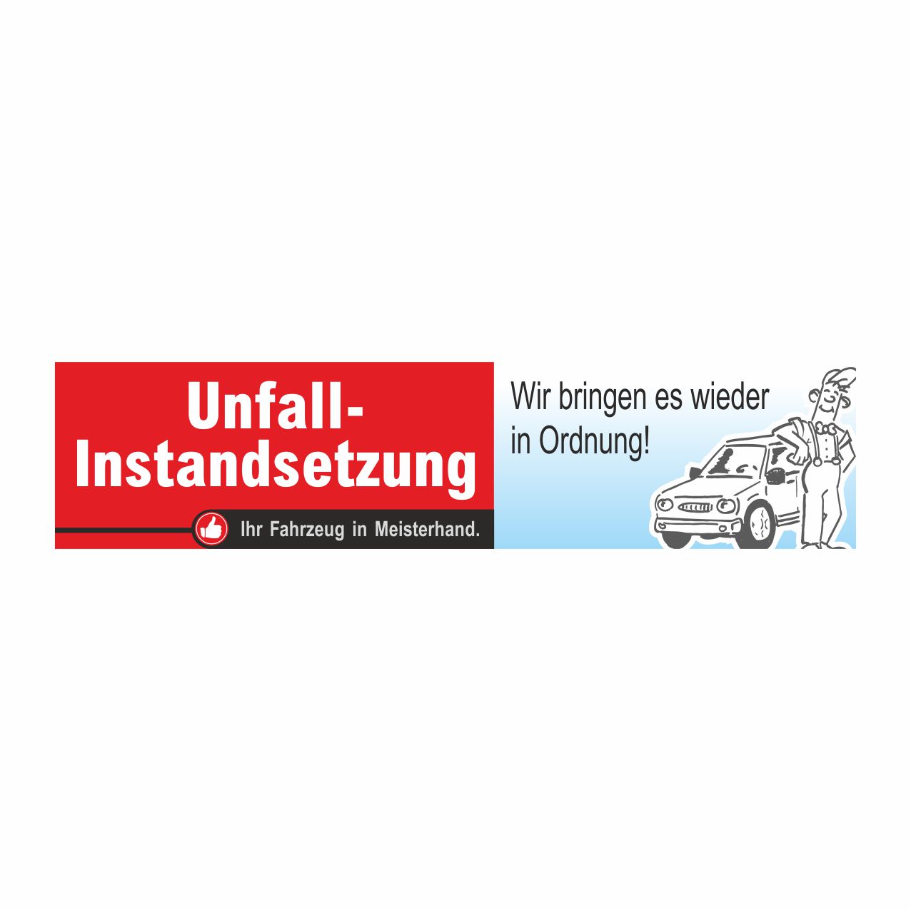Vorschau: Werbebanner Unfall-Instandsetzung, 300 x 70 cm