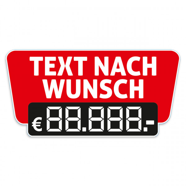 Scheibenaufkleber Preissticker mit Text nach Wunsch