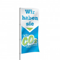 Fahne CO2-Sparer, Hochformat, 120 x 300 cm Fahne CO2-Sparer, Hochformat, 120 x 300 cm