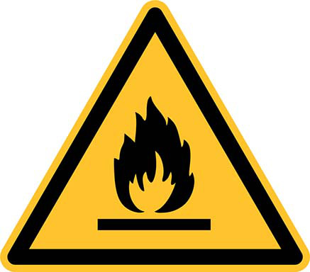 Warnschild Feuergefährliche Stoffe Aluminium10 cm