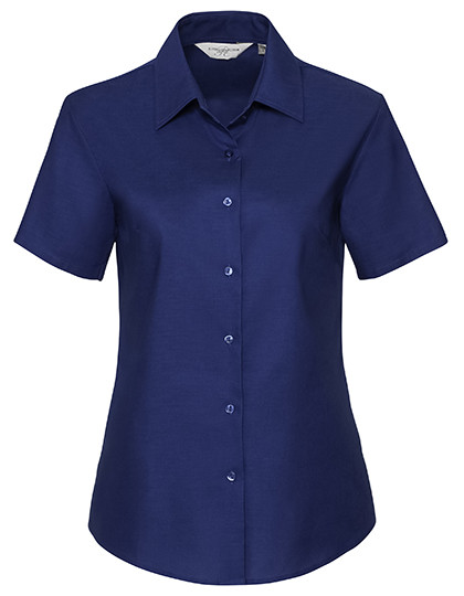 Ladies Short Sleeve Classic Oxford Shirt individuell bestickt Bright Royal
