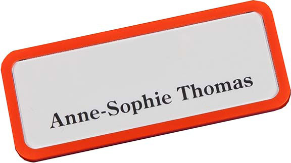 Kunststoff-Namensschild orange