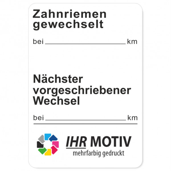 Service-Aufkleber aus PVC-Folie, Größe: 45 x 65 mm, Motiv "Zahnriemen / Wechsel"
