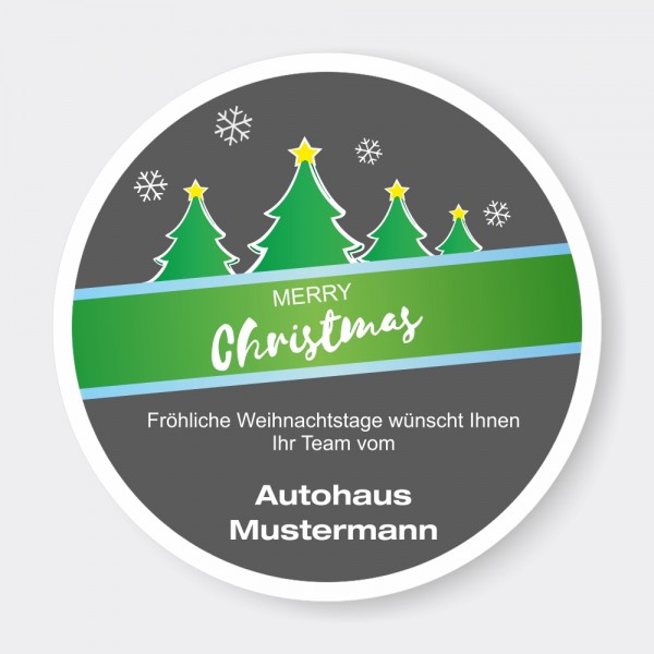 Weihnachts-Aufkleber aus PVC, rund, Motiv 6