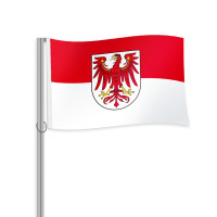 Brandenburg mit Wappen Querformatfahne Brandenburg mit Wappen Querformatfahne