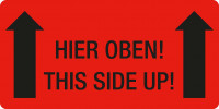 Versandetikett Hier oben this side up Versandetikett Hier oben this side up