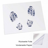 Autoteppichschoner aus Paperplast, mit Fußmotiv Autoteppichschoner aus Paperplast, mit Fußmotiv