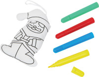 Bemalbarer Weihnachtsmann mit 4 verschiedenen Filzstiften und bemalbarem Stofftier Bemalbarer Weihnachtsmann mit 4 verschiedenen Filzstiften und bemalbarem Stofftier