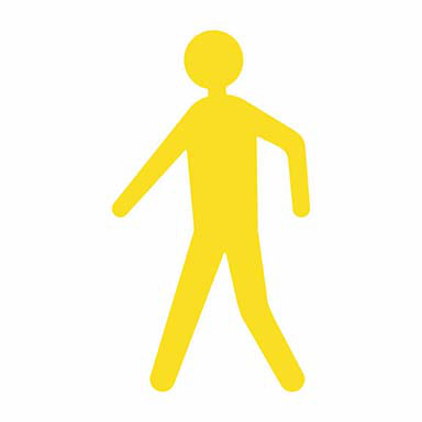 Bodenmarkierung Fußgänger gelb