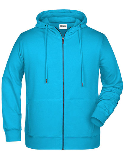 Men's Zip-Hoody individuell bedruckt Turquoise