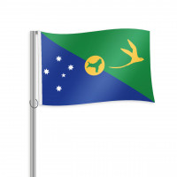 Weihnachtsinsel Fahne im Querformat kaufen Weihnachtsinsel Fahne im Querformat kaufen