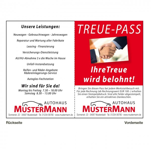 Treue-Pass, Motiv Hände mit Farbhintergrund