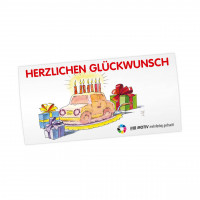 Geburtstags-Maxi-Postkarte, Motiv Auto-Torte Geburtstags-Maxi-Postkarte, Motiv Auto-Torte