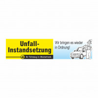 Werbebanner Unfall-Instandsetzung, 300 x 70 cm Werbebanner Unfall-Instandsetzung, 300 x 70 cm