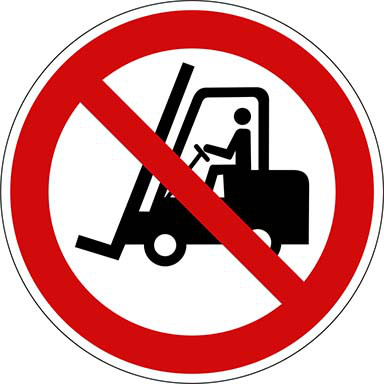 Verbotsschild Für Flurförderfahrzeuge verboten PVC-Folie20 cm