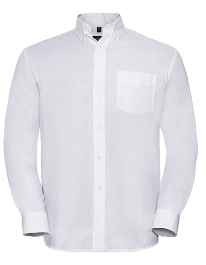 Men's Long Sleeve Classic Oxford Shirt individuell bestickt White