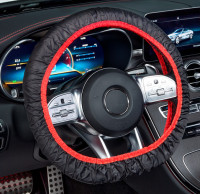 Lenkradschoner, wiederverwendbar, schwarz/rot Lenkradschoner, wiederverwendbar, schwarz/rot