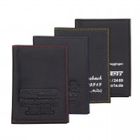 Ausweistasche aus Rindleder mit farbiger Naht Ausweistasche aus Rindleder mit farbiger Naht