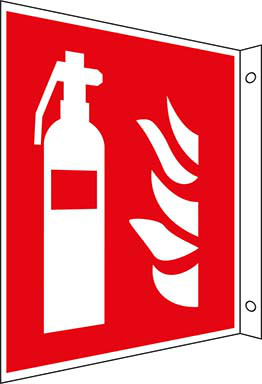 Brandschutz-Fahnenschild Feuerlöscher Aluminium, nachleuchtend15 x 15 cm