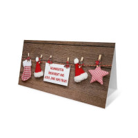 Weihnachts-Klappkarte, Motiv Weihnachts-Leine Weihnachts-Klappkarte, Motiv Weihnachts-Leine