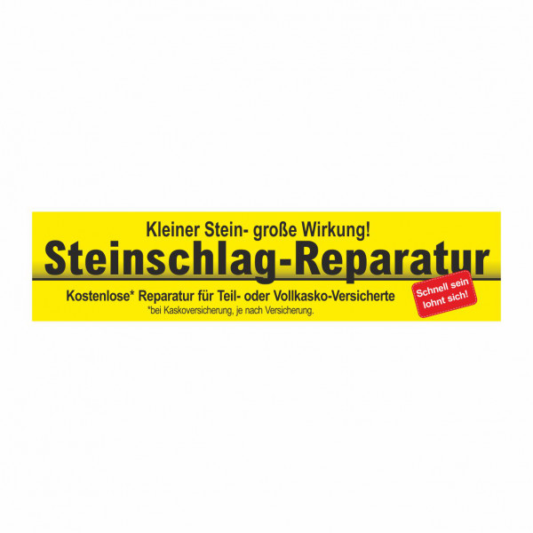 Werbebanner Steinschlag-Reparatur, 300 x 70 cm