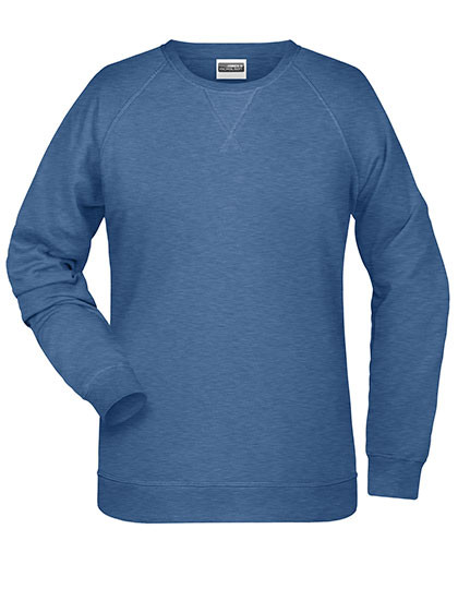 Ladies Sweat individuell bedruckt Light Denim Melange