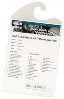 Preisblatt-Tasche für Kfz-InnenraumDIN A4 - Haken für Innenspiegel Preisblatt-Tasche für Kfz-InnenraumDIN A4 - Haken für Innenspiegel