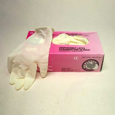Latex-Handschuhe, gepudert