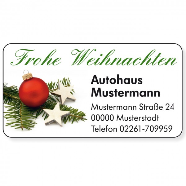 Weihnachts-Aufkleber, Motiv Kugel