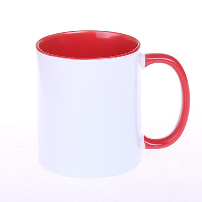 Tomek Art Duo Tasse aus Keramik weiß/rot+henkel