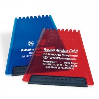 Trapez-Eiskratzer Frosty gefrostet, Werbedruck 1-farbig Trapez-Eiskratzer Frosty gefrostet, Werbedruck 1-farbig