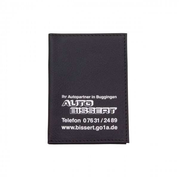 Ausweistasche aus Rindleder mit farbiger Naht