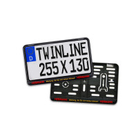 Kennzeichenhalter TWINLINE schwarz Größe: 255 x 130 mm für Motorräder und Landmaschinen 4c Doming Kennzeichenhalter TWINLINE schwarz Größe: 255 x 130 mm für Motorräder und Landmaschinen 4c Doming