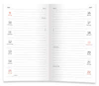 Taschen Wochenkalender Mohnblume, Ausgabe 2027 Kaelndarium grau/rot Taschen Wochenkalender Mohnblume, Ausgabe 2027 Kaelndarium grau/rot