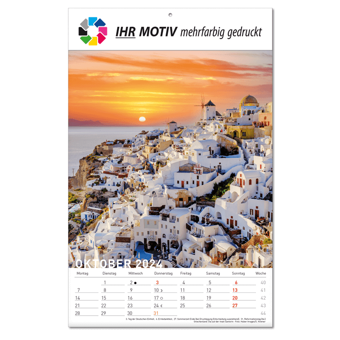 Vorschau: Bildkalender Reiseziele 2024 Oktober