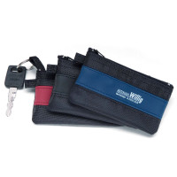 Schlüsseltasche aus Nylon/Kunstleder mit farbigem Designstreifen Schlüsseltasche aus Nylon/Kunstleder mit farbigem Designstreifen