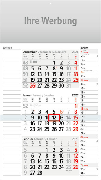 3-Monats-Kalender, Ausgabe 2027 3-Monats-Kalender, Ausgabe 2027